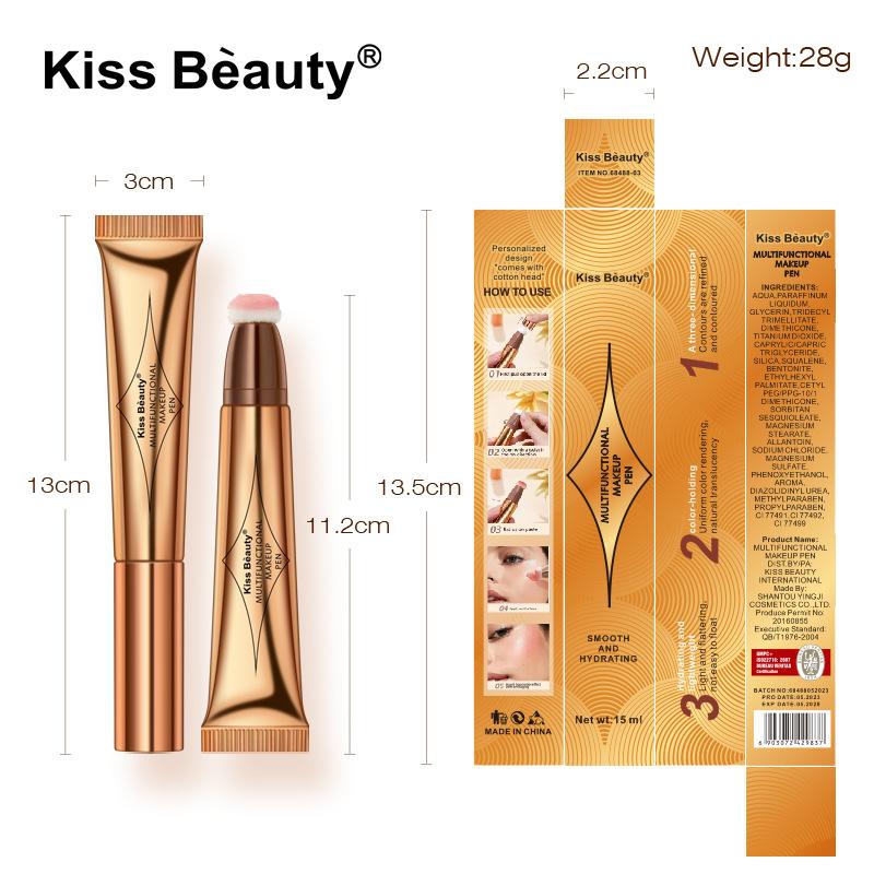 Kissbeauty Multifunctional Makeup Pen Liquid Blush Highlight Pearlescent Grooming Pen Fine Glitter Naturally Brightens Face