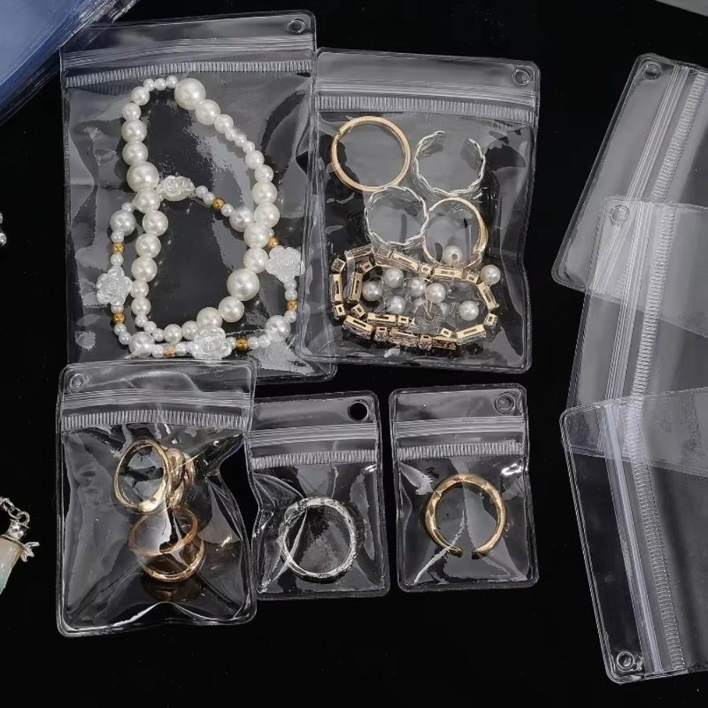 100pcs Transparent Jewelry Storage Bags Anti-Oxidation DIY Transparent Bag Self Sealing Bags