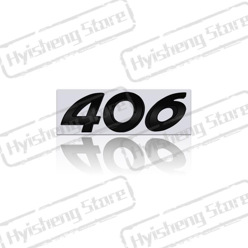 1Pc 3D Metal Sticker For 406 407 Emblem Letters Badge Decoration Rear Trunk Stickers Car Styling Accessories