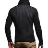 Men's Casual Solid-color Patchwork Style Long-sleeved Sweater, Men's High-neck Plaid Knitted Sweater In The Style Of A Scarf
