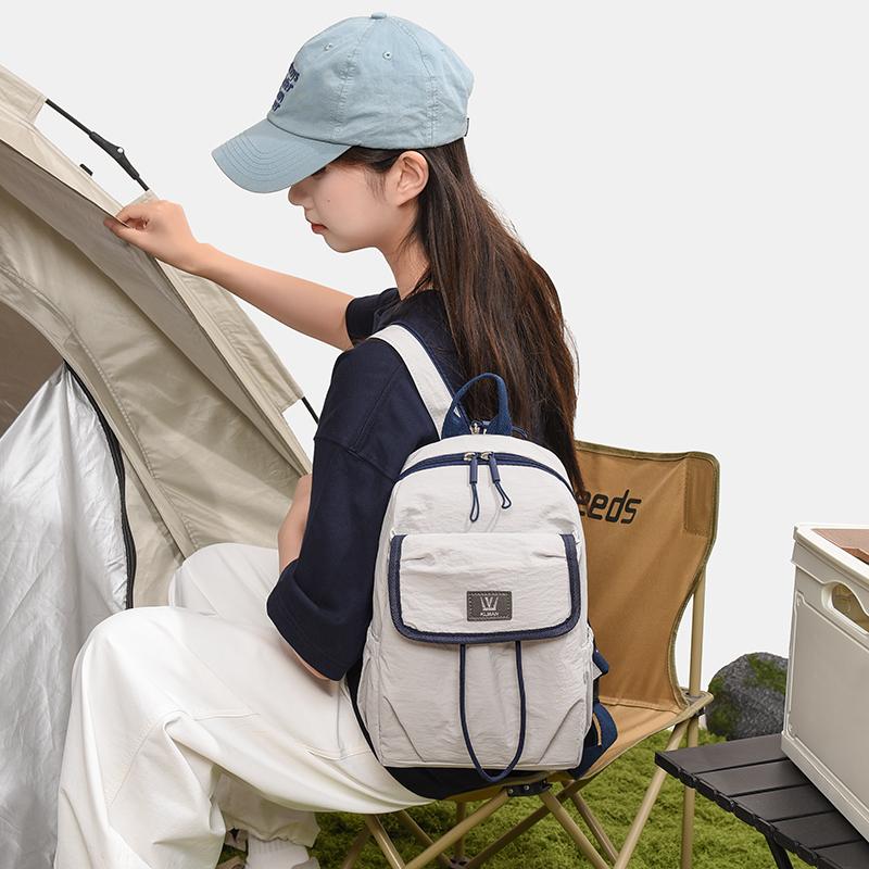 Waterproof Backpack with Front Pocket Nylon Solid Color Casual Backpack