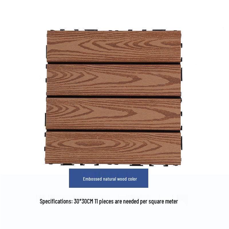 Wood Grain Interlocking Waterproof WPC Decking for Outdoor Balcony, Garden, Terrace