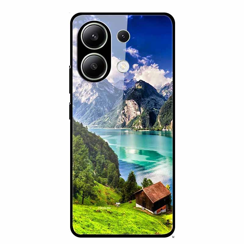 Glass Back Cover For Xiaomi Redmi Note 13 Case Note13 Pro Coque Hard Tempered Glass Case For Redmi Note 13 Pro Case Soft Bumper