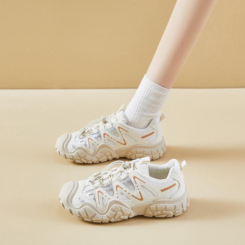 

мода 2024 осенняя мода новые женские кроссовки на шнуровке, нескользящие, дышащие, однотонные, удобные 40