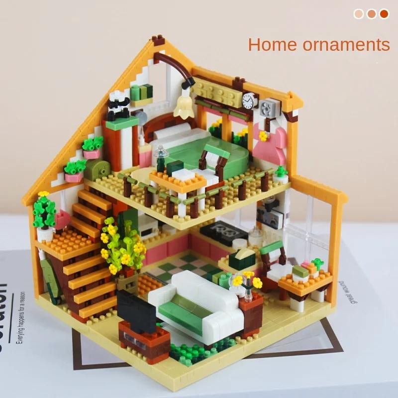1412Pieces Dream House Blocks Toys Micro Building Block Toy Loft Room Dollhouse Birthday Gifts for Girls Girlfriend Children