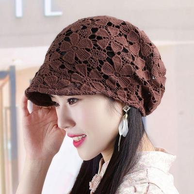 Cappello Lento in Pizzo Floreale Sottile per Coprire i Capelli Bianchi e Calvizie - Copricapo da Donna