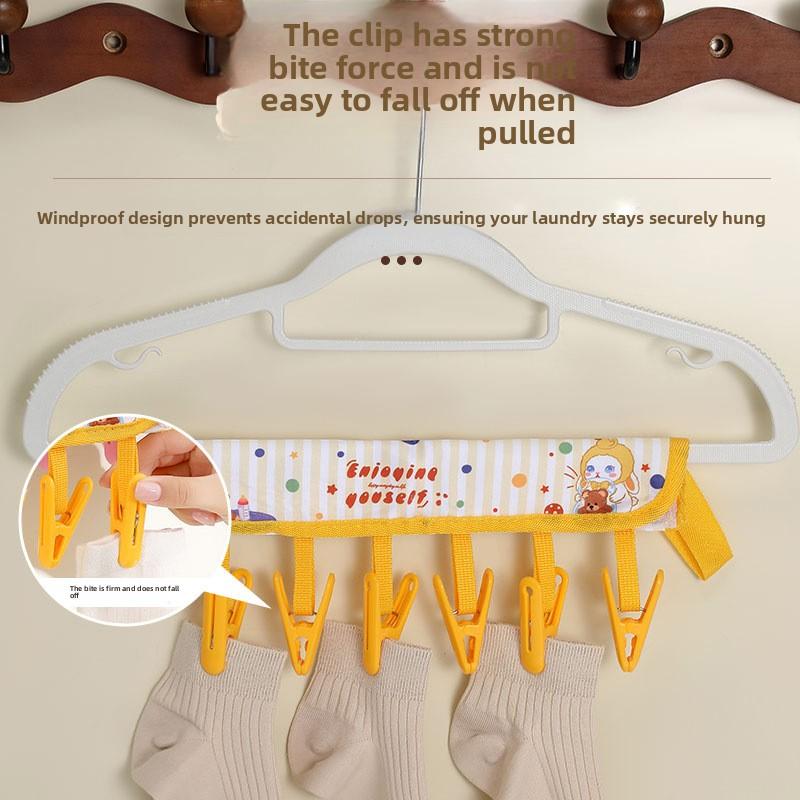 Cartoon Travel Folding Clothes Hanger - Portable Clothes Drying Rack - Underwear, Underpants and Socks Holder for Drying