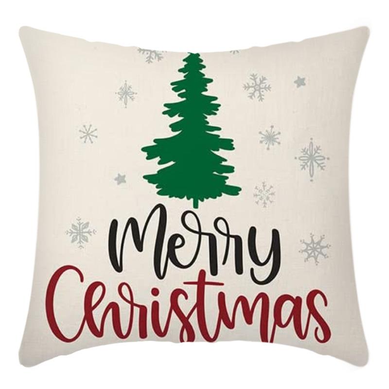 Weihnachts-Kissenbezug Pfirsichhaut Leinen Digitaldruck Kissen Santa Claus Kissen Kissenbezug