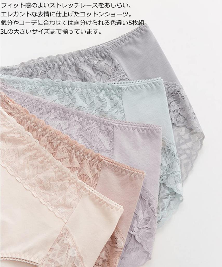 TDIOSN Lace Cotton Full Sizes of Women's Panties, Coverage, No-Line, Non-Slip, Non-Digging, Underwear, Butt-Lengthening Panties, M-3L (Set 5)