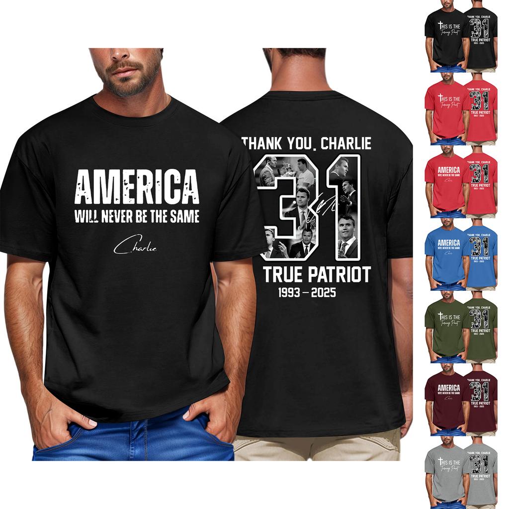 Fashionable Round Neck Short Sleeve Work Clothes Printed Tops For Mens Summer Tops