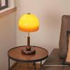 Mid-Century American Walnut Glass Table Lamp - Retro Decorative Bedroom & Study Light