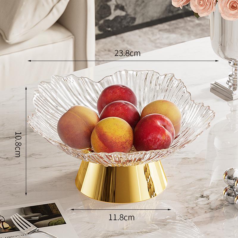 Elegant Crystal Petal Footed Fruit Bowl for Living Room
