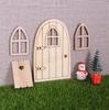 25pcs Doll House Windows Doors Craft Kit Fairy Door Windows Wood, DIY Miniature Garden Doors Window Fairy House Accessories