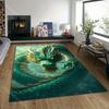 1PC Majestic green dragon coiled Print Carpet Rug for Living Room Bedroom Sofa Doormat Home Decor Non-slip Floor Mat