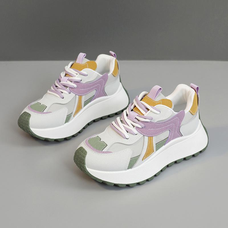 

BN031 thick-soled dad shoes for women 2025 spring and autumn sports college style new women s breathable women s shoes casual 42