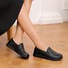 Comfortable Mom's Genuine Leather Flat Shoes - Soft Sole, Lightweight, Classic Design for Middle-Aged and Elderly Women