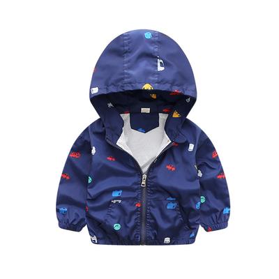Children's Spring Boys Cartoon Car Jacket Zip Thin Hoodie