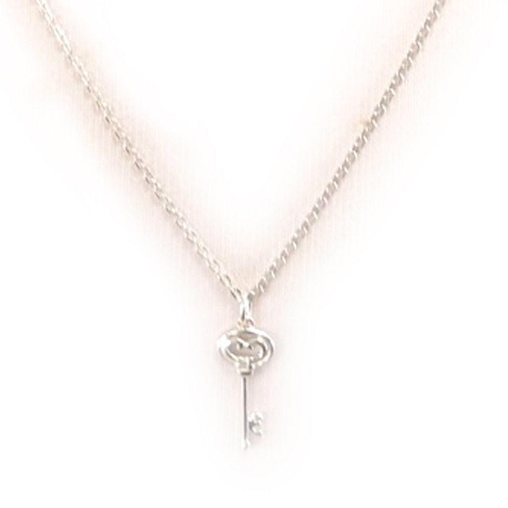 Altesse [L0158] - White Silver 'Key of Mysteries' Necklace