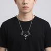 Gothic Men Necklace Zinc Zinc Alloy Clavicle Chain Simple Skull Head Pendent  Halloween