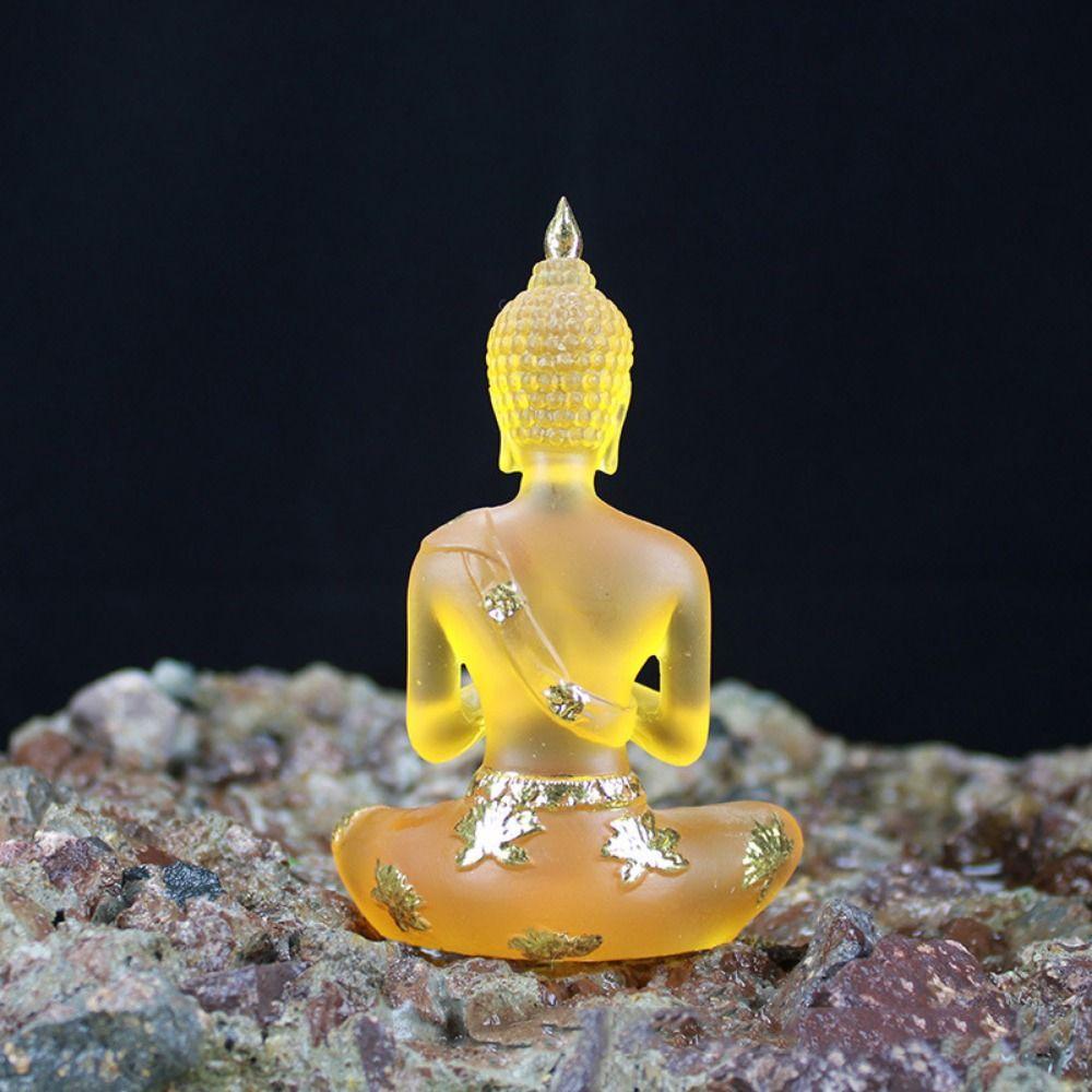 Imitation Sitzende Buddha Statue Transparentes Mini Buddha Ornament Heimdekoration