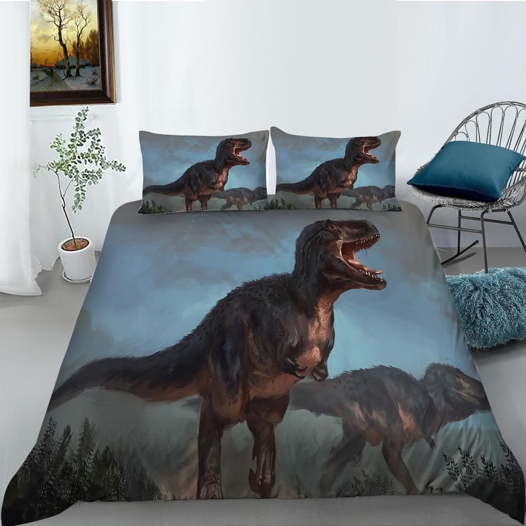 Cartoon Dinosaur Digital Print Bedding Set Two Or Three Pieces Digital Printing Polyester