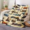 Cozy Train-Themed Flannel Throw Blanket - Soft, Warm & Lightweight for Couch, Bed, Travel, and Office Use - Versatile All-Season