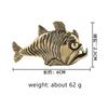 Piranha Mosazná Stolní Dekorace Figurka Ozdoby Ryba Piranha Čajové Zvířátko Měděné Řemeslné Výrobky Kolekce Dekorativní Figurky