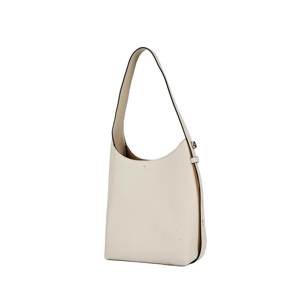 Tory Burch Romy Logo Leather Hobo Bag Women bags Light-Cream-White 175172-921