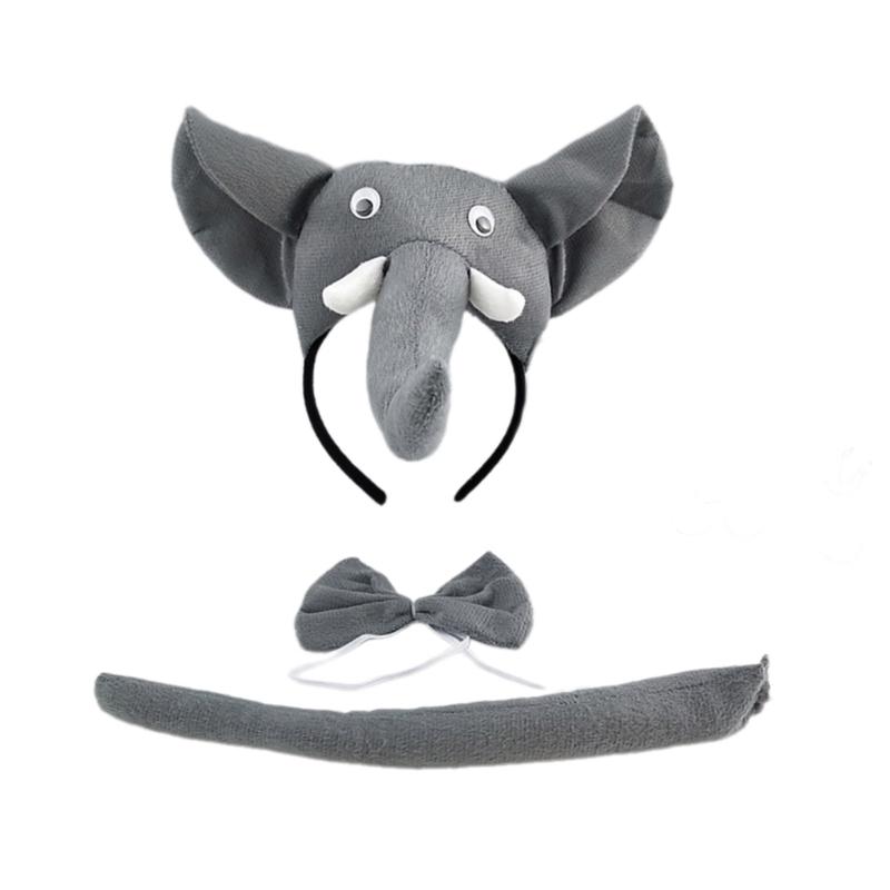 Animal Dress up Kits Hairband, Tail, and Bowtie for Kids Birthday Parties