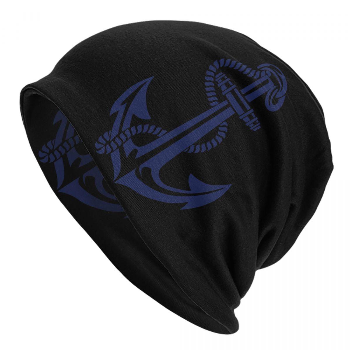 Custom Nautical Anchor Bonnet Hat Knitted Hats Unisex Women Hip Hop Unisex Sailor Adventure Warm Winter Beanies Cap Beanies Hat