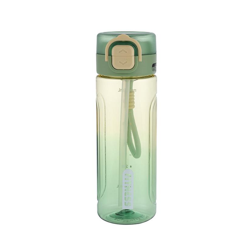 Water bottle water cup girls large capacity 1011 new sports plastic water bottle portable high value gradual change color double drink cup