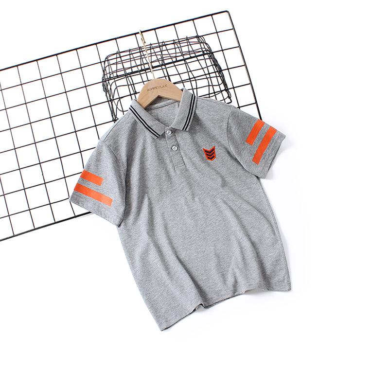 Boys  Summer Turn-Down Collar Pure Cotton Embroidered Polo T-shirt - 2026 Collection 120cm