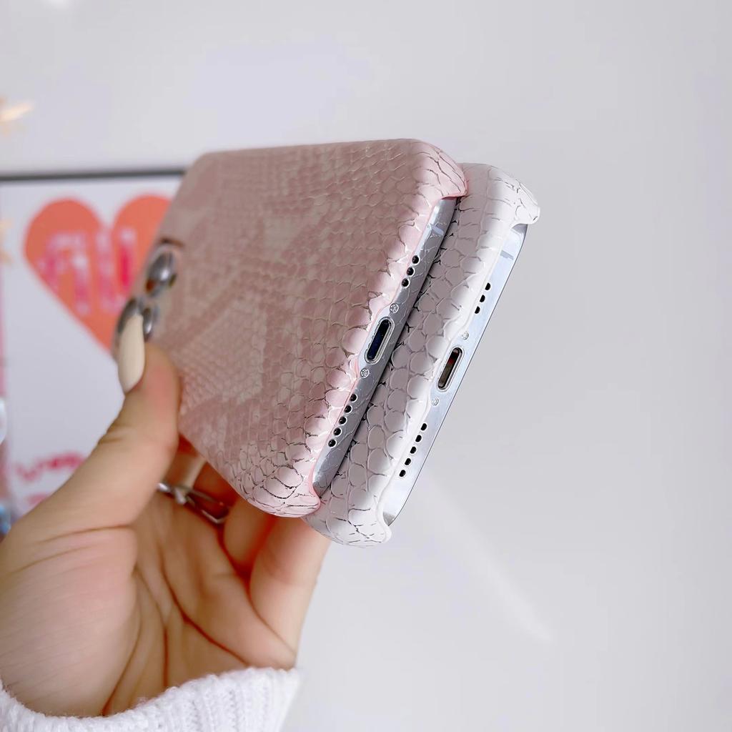 Suitable for Apple 14promax Phone Case, Snake-skin Pattern Iphone13 Half-case 12pm Anti-drop 11 Women's Protective Case
