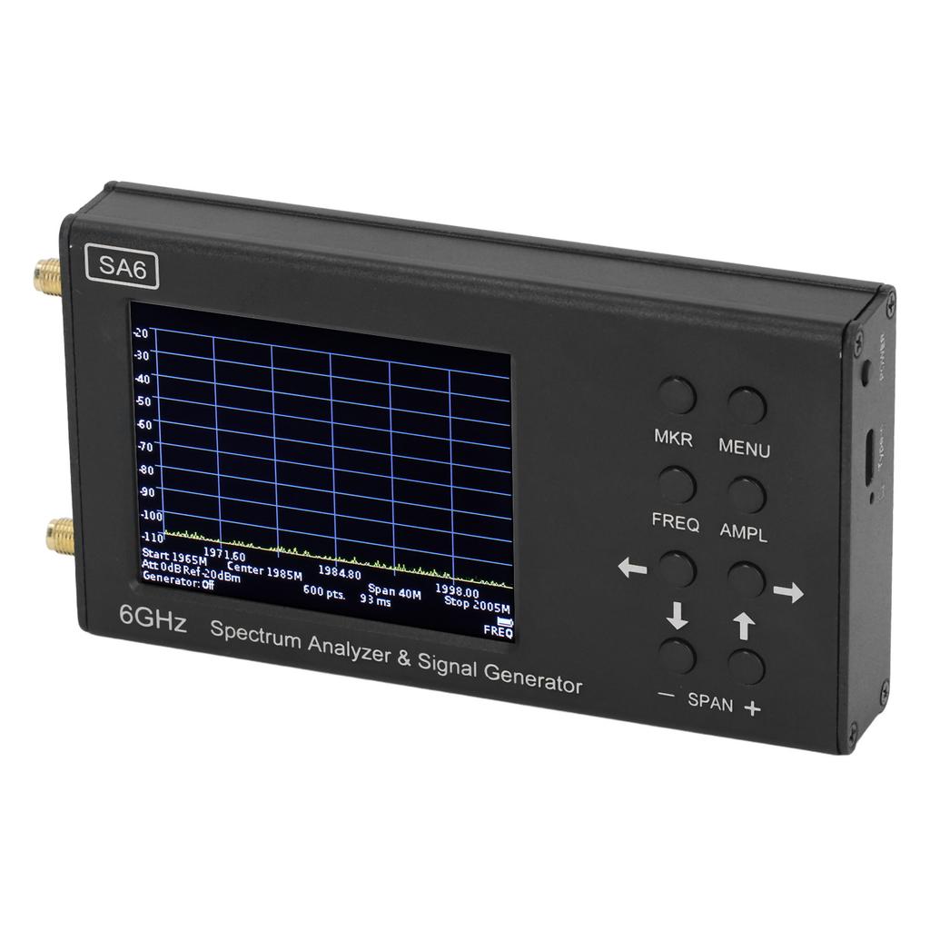 Analizor de spectru SA6 cu ecran tactil color de 3,2 inch, generator de semnal 6GHz pentru Wi-Fi 2G 4G LTE CDMA