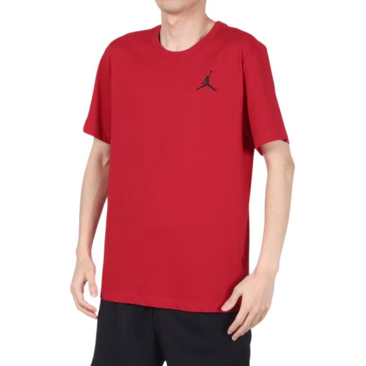 Jordan Logo Pattern Round Neck Pullover Soft Comfortable Short Sleeve T-Shirt Men T-Shirts Red DC7486-687