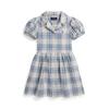 Girls 2 6 Years Plaid Linen Cotton Shirt Dress