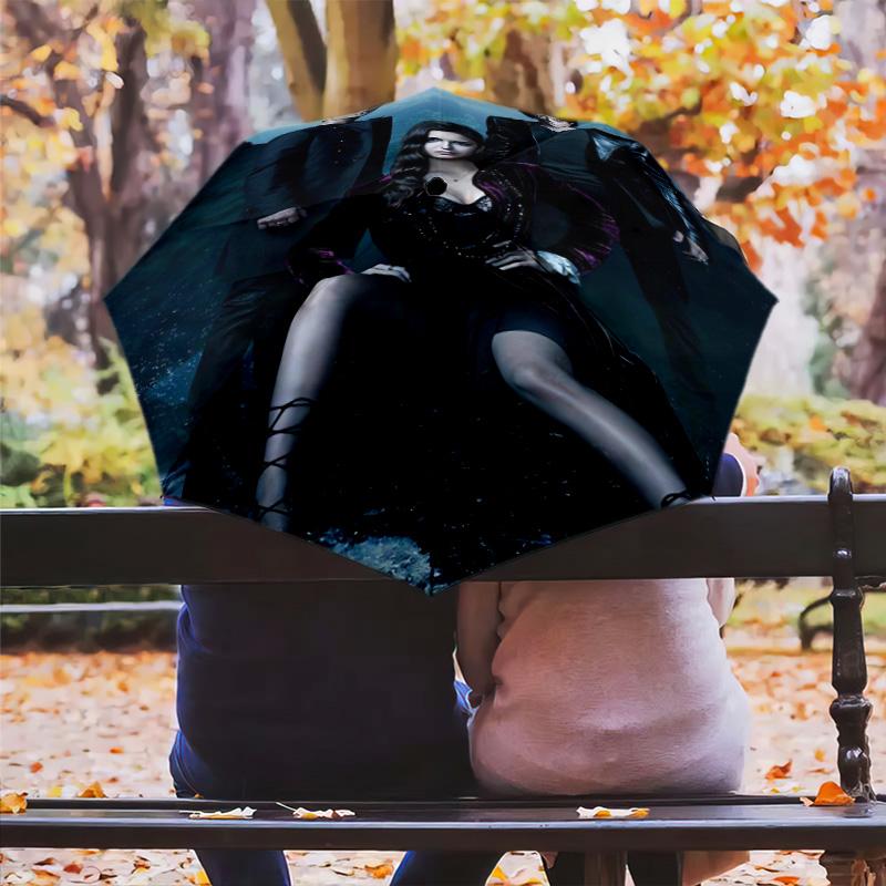 Forest Mystique Folding Umbrella 8 Paraphenoid Bones Durable Sun Umbrella Sun Umbrella Light