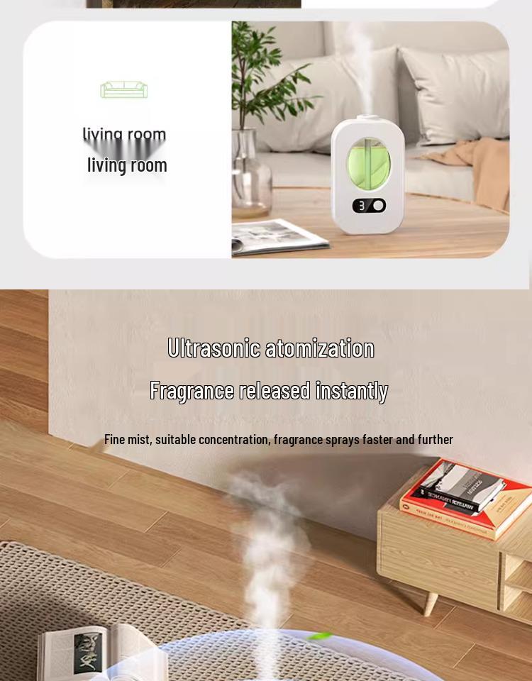 Automatic Aroma Diffuser & Deodorizer - Long-lasting Fresh Scent for Home, Bedroom, & Toilet Odor Removal