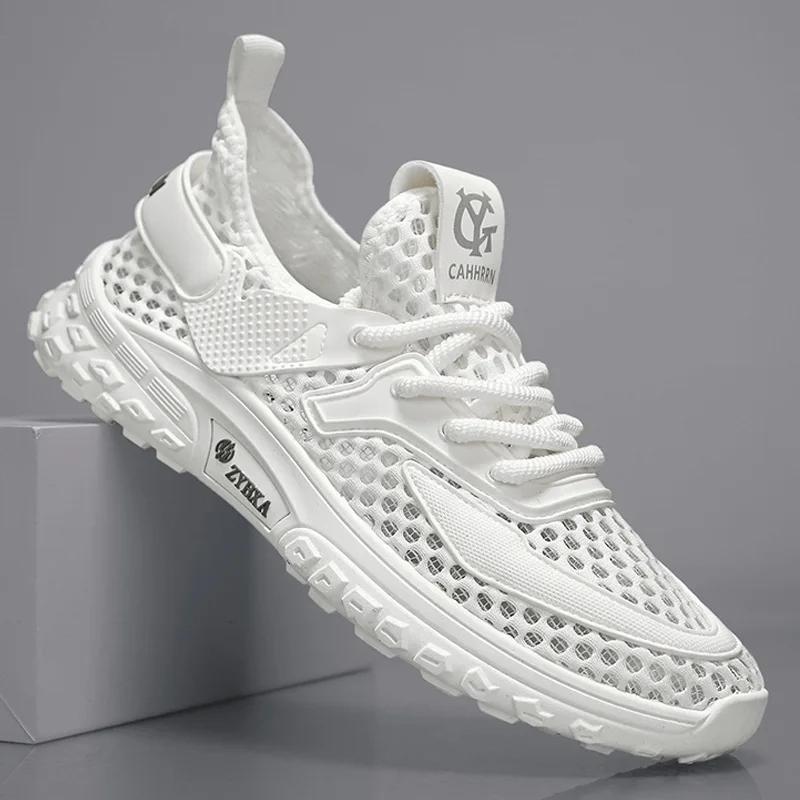 

New Men Shoes Fashion Sandals Breathable Casual Sport Shoes Outdoor Loafers Lightweight Sneaker 39 белый