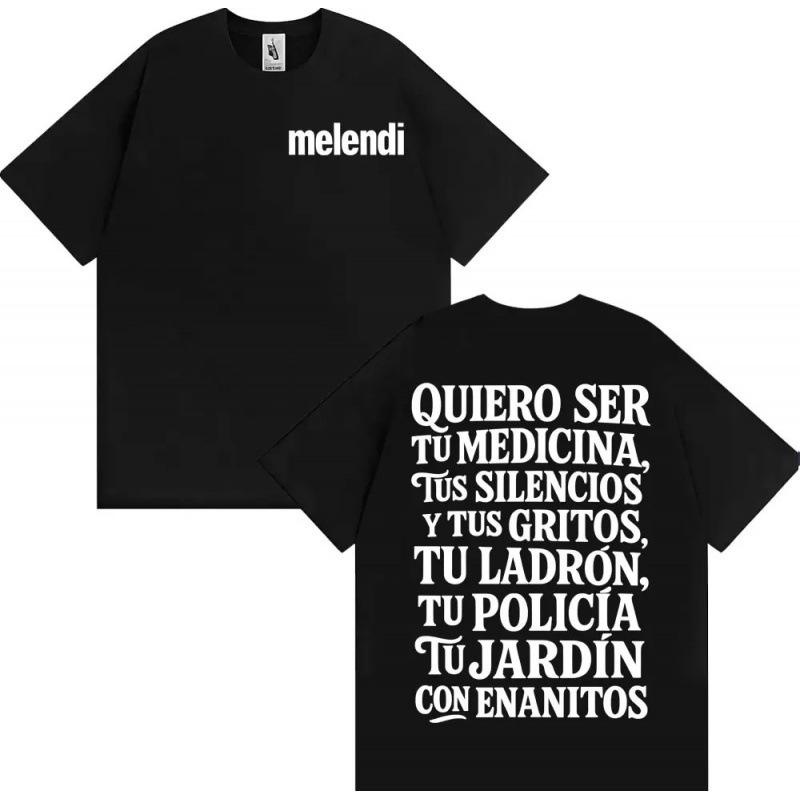 Fashion Women T-Shirt Rapper Melendi Jardín Con Enanitos Graphics T Sh S
