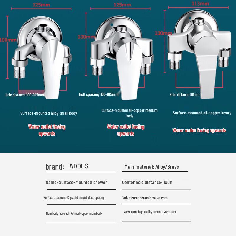 WDOFS All-Copper Exposed Shower Mixer Faucet