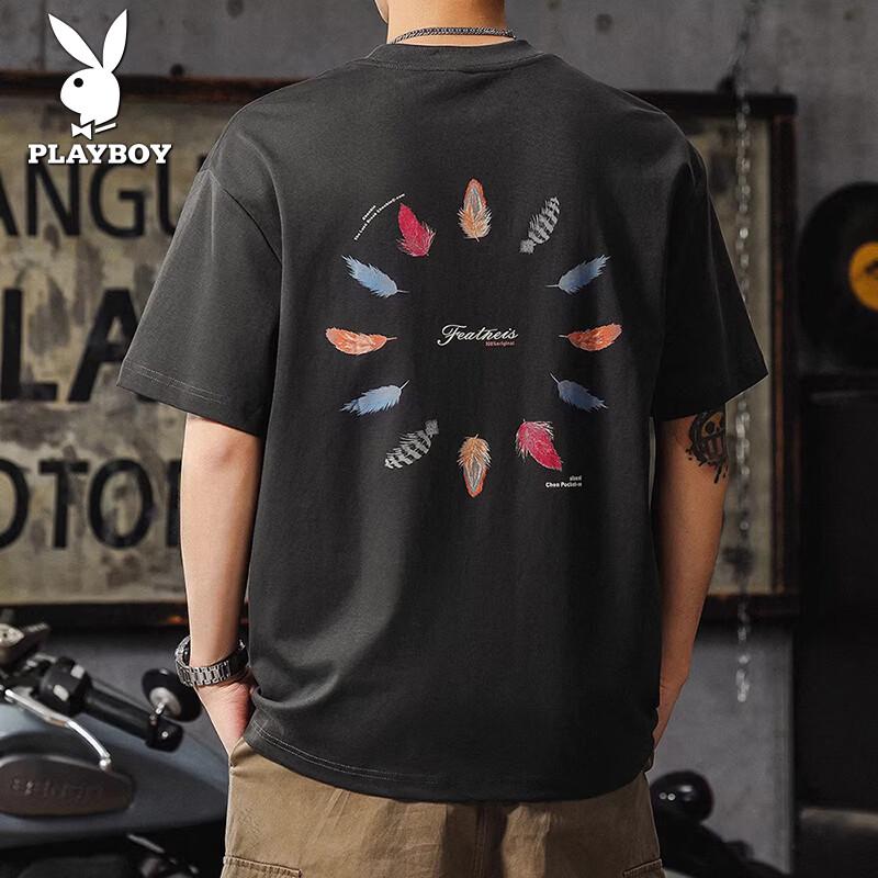 Playboy Men s Ice Silk Short Sleeve T-Shirt 4XL