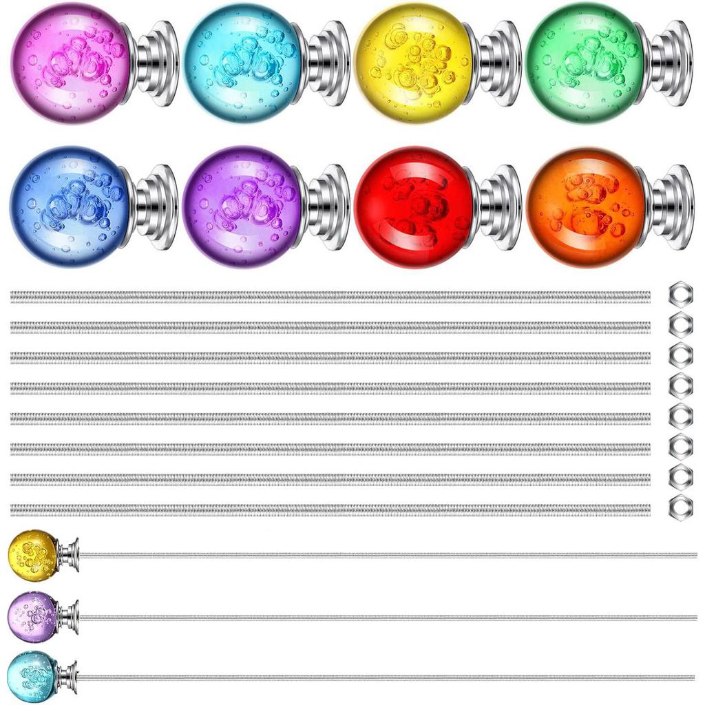 Conjunto de contas de estacas decorativas para jardim, estacas de decoração de jardim caprichosas, suporte de metal com pérolas de vidro e cristais