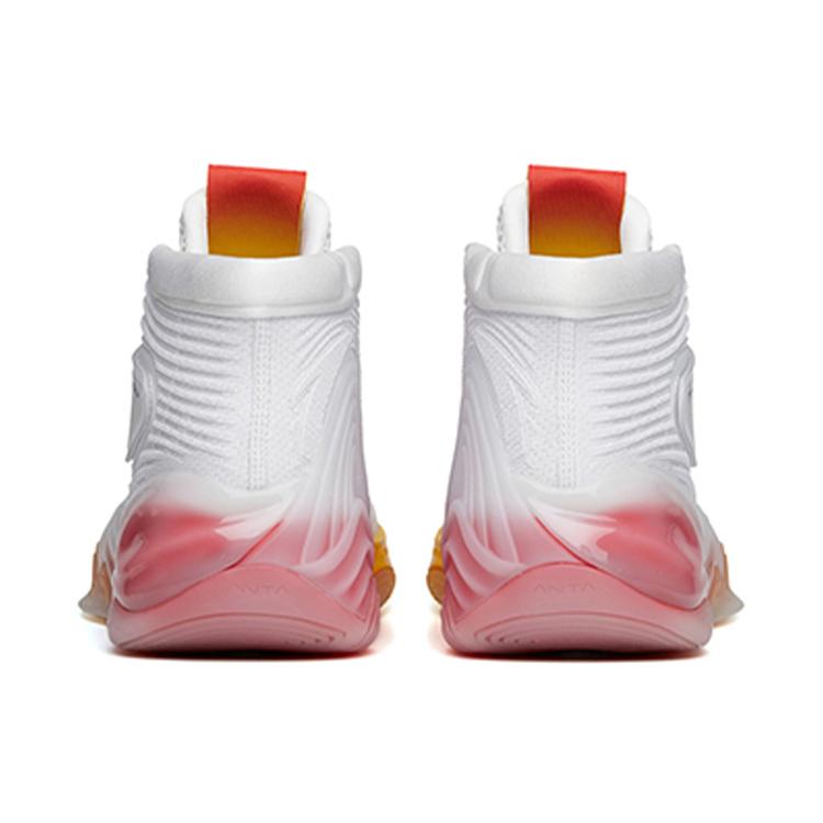 Anta KT6 Star Logo Slip Resistant Abrasion Resistant High Top Basketball Shoes Men's White Yellow Red 112131101A-2