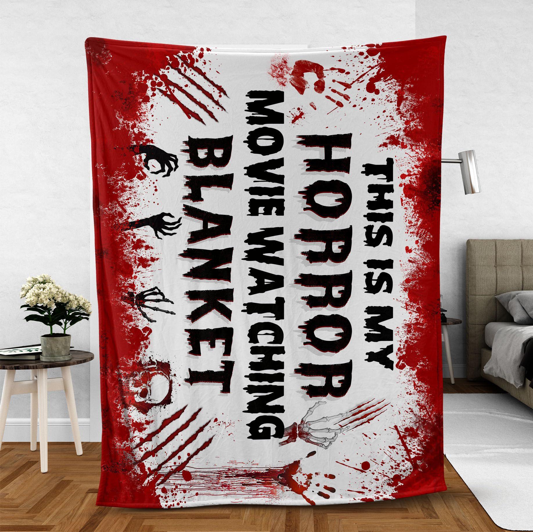 

Watching horror movies digital-printed polyester Bedroom velvet flannel soft sofa cover blanket Fleece soft sofa cover blankets 75x90cm