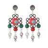 Mongolian minority stud earrings retro women's long tassel Tibetan silver earrings Tibetan exotic Chinese earrings