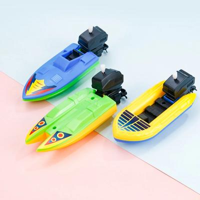 Gift Bathtub Shower Float In Water Speed Boat Ship Small Steamboat Clockwork Toys Wind Up Toy