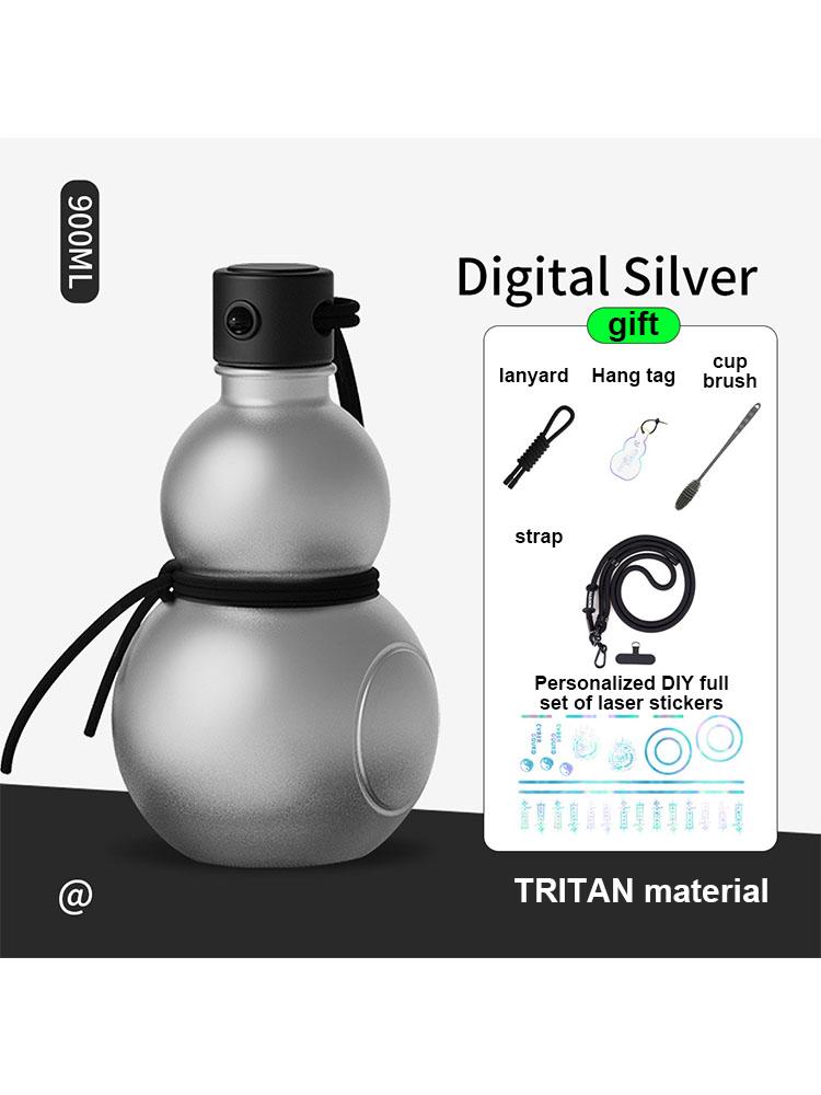 900ML Vintage Chinese Retro-Inspired Gourd Water Bottle Large Capacity Wine Bottle PC Creative Water Kettle Sports