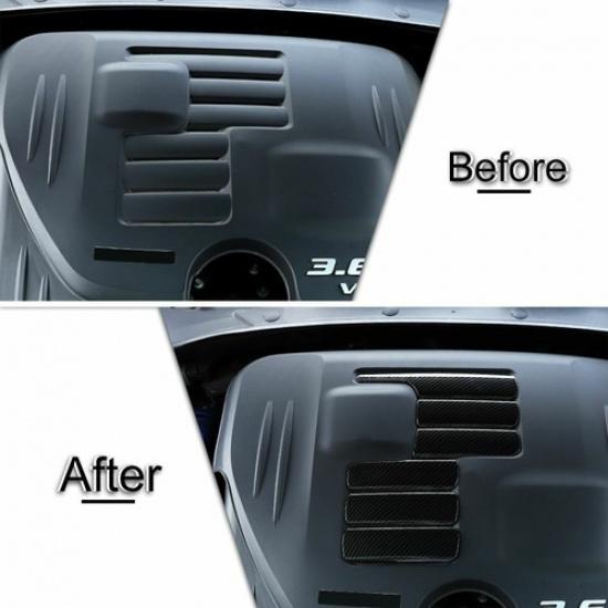 Carbon fiber Engine Shroud Cover Panel Trim for Dodge Challenger Charger 2009+