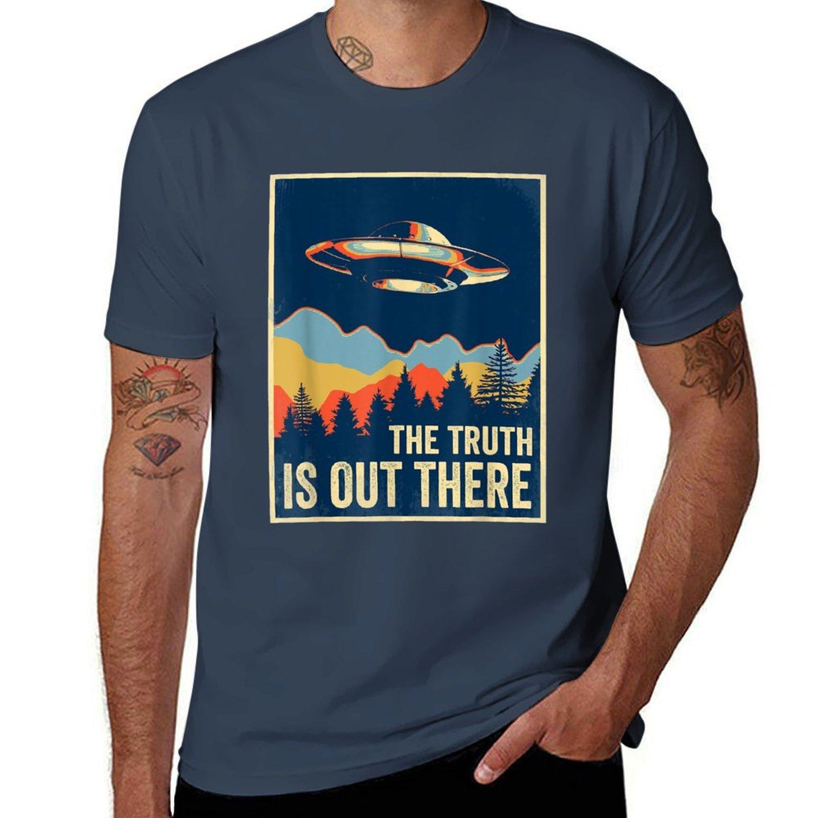 The Truth Is Out There Retro Vintage Ufo Tshirt Large Size Basic Casual Tshirt S